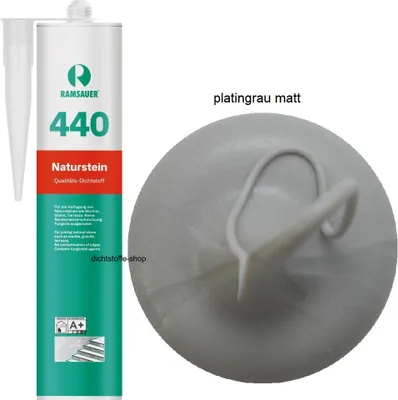 Zdjęcie produktu dla Ramsauer 440 Silikon do kamienia naturalnego 310 ml kartusz, kolor szary matowy