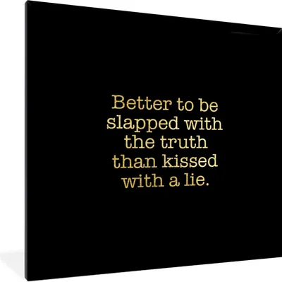 Produktbild von MuchoWow® Gerahmtes Poster Wahrheit - Gold - Schwarz - Zitat 40x40 cm - Poster mit Schwarzem Bilderrahmen Wandposter Rahmen Foto Bilder - Mit Rahmen - Wanddekoration Schlafzimmer