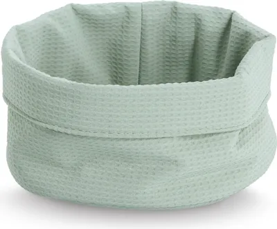 Produktbild von ZELLER 14534 Aufbewahrungskorb Ø 25 cm in MINT Waffelpiqué, Polyester / Korb