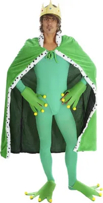 Produktbild von K31250810-A grün-weiß Damen Herren Froschkönigumhang Froschcape