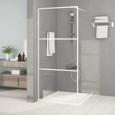 Produktbild von Möbel Duschwand für Begehbare Dusche Weiß 90x195 cm ESG-Klarglas - Duschabtrennungen 152121