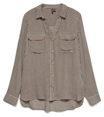 Productafbeelding van Vero Moda 10275283_256_1312911_62, Overhemden, Dames, Bruin, Maat L, 1 stuk, Maximale krimp: 5%; Wassen met vergelijkbare kleuren; Wassen met vergelijkbare kleuren, Ophangend drogen