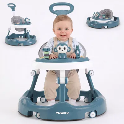 Image de Trotteur Twinky® bleu azur | Trotteur avec ensemble de jeux et accessoires pour un apprentissage ludique et en toute sécurité | avec tapis de sol et poignée, Image générée par une IA