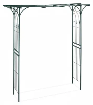 Produktbild von Relaxdays Rosenbogen Metall, eckig, Rankhilfe Kletterpflanzen, Garten, wetterfest, HBT 205 x 202 x 52 cm, dunkelgrün