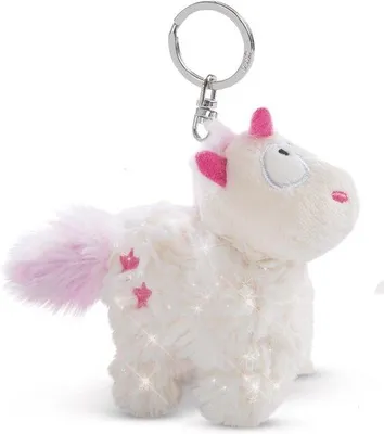 Produktbild von Famanu Schlüsselanhänger Einhorn Theodor mit Schneeanzug - 10 cm