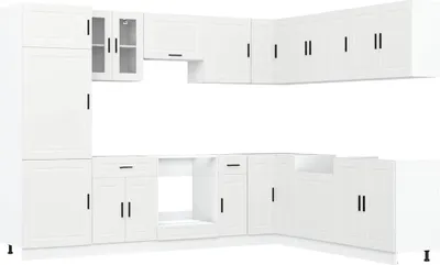 Produktbild von 14-tlg. Küchenschrank-Set Porto Weiß Holzwerkstoff