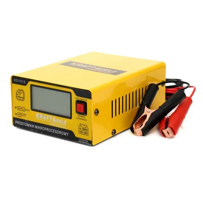 Image de Chargeur de batterie LCD intelligent pour 12V / 24V - redresseur à microprocesseur avec fonction de charge à 4 niveaux et courant de charge de 10A. Idéal pour différents types de batteries.