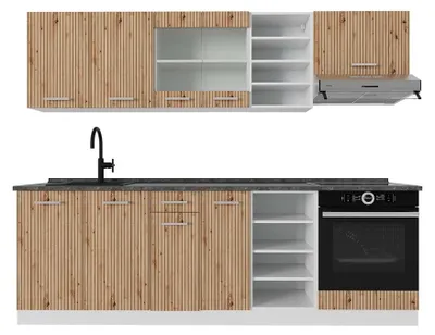 Produktbild von Küchenzeile Vicco R-Line Artisan Eiche/Weiß 240 cm , AP Anthrazit, Model 49001