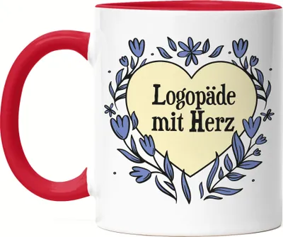 Produktbild von Logopäde mit Herz Tasse Rot  Geschenkidee Zum Danke Sagen Bester Logopäde