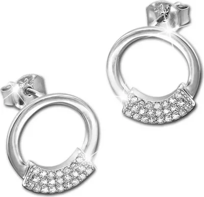 Produktbild von SilberDream Damen Ohrringe Circle Zirkonia weiß Ohrstecker 925 Silber D2GSO483W