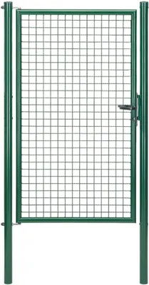 Produktbild von Alberts Wellengitter-Einzeltor mit Zubehör, Breite 100 cm, Höhe 175 cm, grün, zum Einbetonieren, Pfostenstärke 60 mm