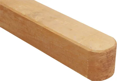 Produktbild von Rundkopfpfosten 90 cm, 90 x 90 mm, gelb gebeizt
