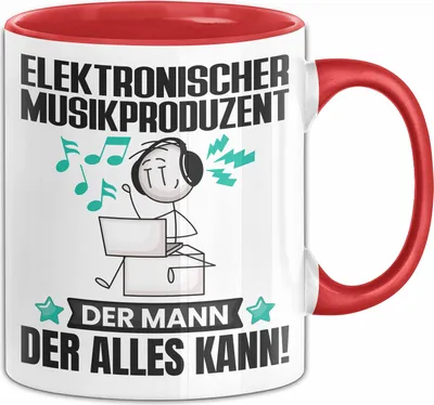 Produktbild von ElektronischerMusikproduzent Tasse Geschenk für ElektronischerMusikproduzent Der Mann Der Alles Kann Geschenkidee zum Geburtstag (Rot)