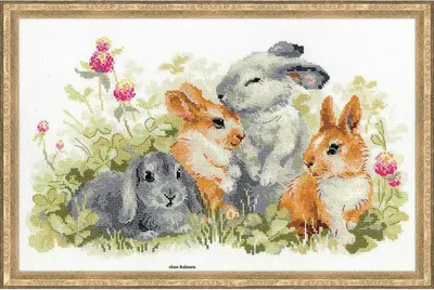 Produktbild von Riolis počítaný krížikový steh Kit Funny Rabbits