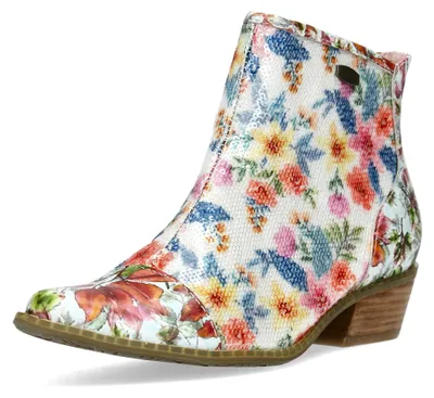 Produktbild von Laura Vita Damen Stiefelette Blumenprint mit Pailletten Boots HICNIO 25, Größe:39 EU, Farbe:Rot