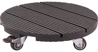 Immagine prodotto di Sottovaso su rotelle, WPC antracite, Ø 30 cm, H 7,5 cm, 4 rotelle, max. 100 kg