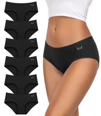 Productafbeelding van TANSTC Katoenen hipsteronderbroeken voor dames – 6-pack, lage taille, ademend