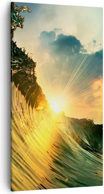 Produktbild von Bild auf Leinwand - Leinwandbild - Meer Welle Wasser - 55x100cm - Wand Bild - Wanddeko - Wandbilder - Leinwanddruck - Bilder - Kunstdruck - Wanddekoration - Leinwand bilder - Wandkunst - PA55x100-3943