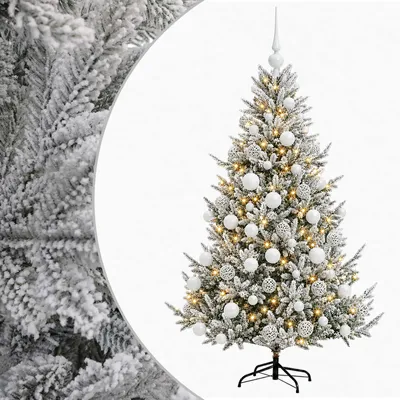 Image de vidaXL : Sapin de Noël artificiel avec boules de Noël, 180 cm, 300 LED