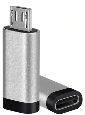 Zdjęcie produktu dla Avizar, adapter USB-C na Micro-USB, do ładowania i synchronizacji, 2.4A, kolor: szary, Obraz wygenerowany przez AI