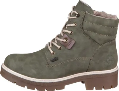 A single green boot is shown against a white background.