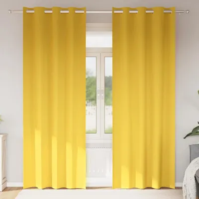 Zdjęcie produktu dla Firany blackout z kółkami 2 pcs Musztardowy Żółty 245 x 140 cm