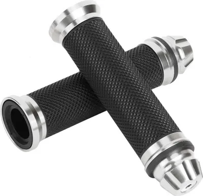 Produktbild von Motorrad CNC Aluminium Gummi -Lenkerhandgriff für 7/8 "Griffbikebikradfahrrad Silber