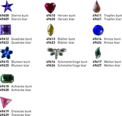 Produktbild von Kreul Schmucksteine Blumen bunt 150 Stück