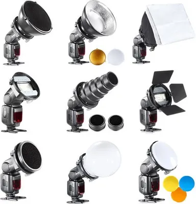 Image de Jeu de 7 Pièces de Modificateur de Lumière BRESSER BR-SET7 pour Flashs Cobra