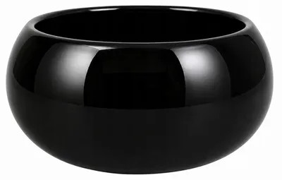Immagine prodotto di Vaso da fiori in Vetroceramica, rotondo, nero lucido, 24 cm, piatto, per piante decorative