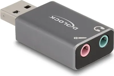 Zdjęcie produktu dla DeLOCK 66633, USB 2.0 Type-A, 3.5 mm 3 pin,, Szary