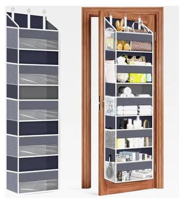 Produktbild von Türorganizer Hängeorganizer mit 5 Fächern und 10 Netztaschen, Hängeregal für Bad und andere Anwendungen