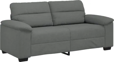 Image de Canapé à 2 places gris foncé 180x81x84 cm tissu