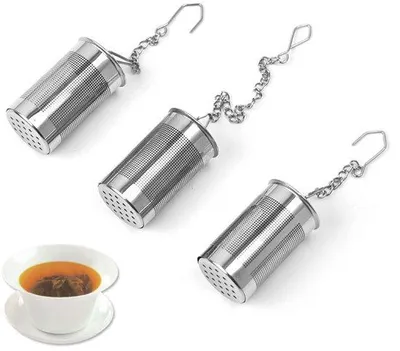 Produktbild von Ibenzoa® Hochwertiges rostfreies Edelstahl-Teesieb 3er-Set mit Deckel & Kette – ultrafeines Sieb für Tee- und Kräuterinfusion, 4,3 x 2,2 cm