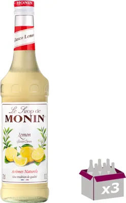 Produktbild von Lot de 3 Sirop Monin - Glasco citron - 1L