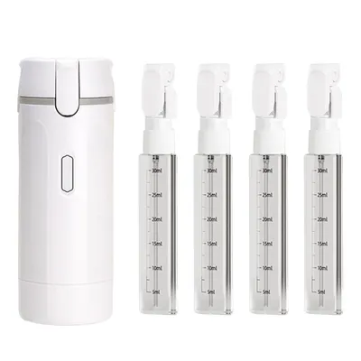 Produktbild von 4 leere Vakuum-Pumpflaschen à 30 ml, kleine Reise-Abfüllflaschen, tragbare nachfüllbare Kosmetikbehälter aus Kunststoff für Flüssigkeiten