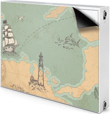 Produktbild von Magnet Radiator Magnet Mat Heizkörperverkleidung Heizkörper-Abdeckung Heizung 80x60 cm  - Schatzkarte