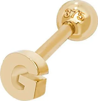 Produktbild von 9 Karat (375) Gold Buchstaben / Initiale Damen - Einzel Knorpel Ohrstecker; TRS36968LTG