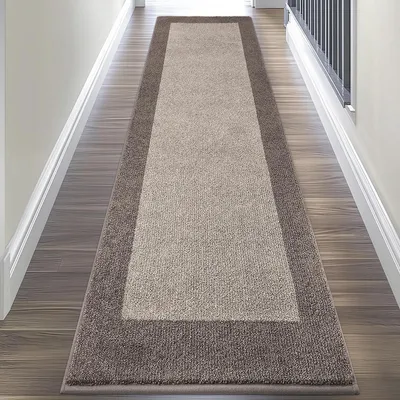 Produktbild von Waschbarer Teppich Läufer 60 x 213 cm Beige Schmutzfangmatte rutschfest