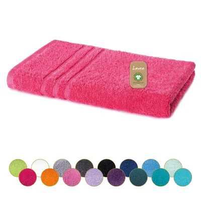 Produktbild von Lavea® Handtücher 50x100 cm, Frottierserie Bali, 100% Baumwolle, saugstark, weich, Set, waschbar, trocknergeeignet, Gästehandtücher - Rhabarber