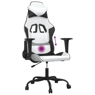 Immagine prodotto di vidaXL Sedia da gioco con funzione massaggio in ecopelle bianca e nera