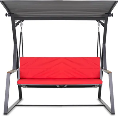 Produktbild von Gartenkissen Set für Gartenschaukel – Rot – Sitzkissen 130x50 + Rückenkissen 130x50 – Weiche Auflagen für Hollywoodschaukel