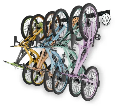 Productafbeelding van Fietsstandaard - Wandmontage - 6 fietsen - Helmhaken - Tot 182 kg