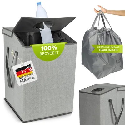 Aufbewahrungsbox 110 L faltbar wasserabweisend grau 45x40x60 cm