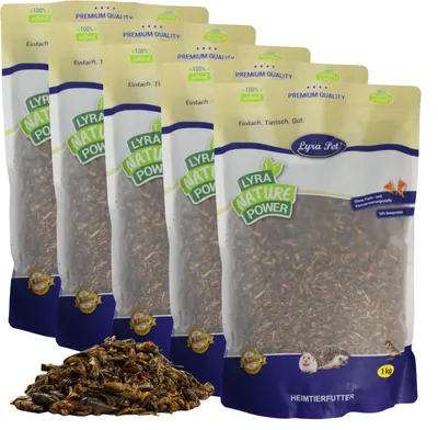 Produktbild von 5 kg Lyra Pet® Heimchen getrocknet