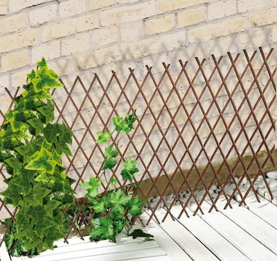 Image de 12x osier Treillis de jardin Aide pour plantes grimpantes Protection visuelle Pliable