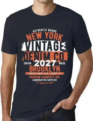 Produktbild von Herren Grafik T-Shirt New York im Jahr 2027 – New York 2027 – Öko-Verantwortlich Vintage Jahrgang Kurzarm Lustige Druck Geburtstag Geschenk