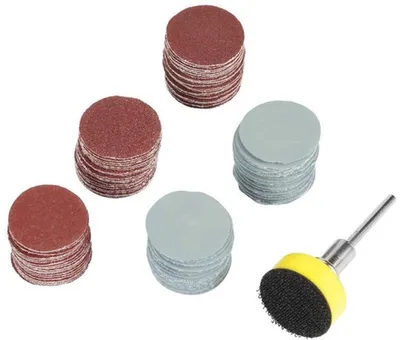 100 Stück 50mm Schleifpads mit verschiedenen Korngrößen zum Polieren und Schleifen, geeignet für Holz und Metall