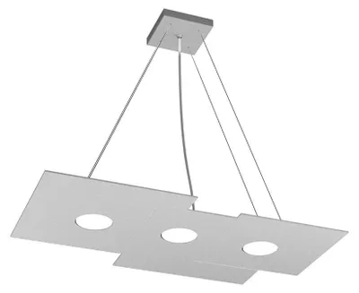 Imagen del producto de Lámpara colgante Top Light Moderna, con pantalla de 67x35 cm, fabricada en metal gris. Portalámparas: GX53x3. Altura máxima: 100 cm