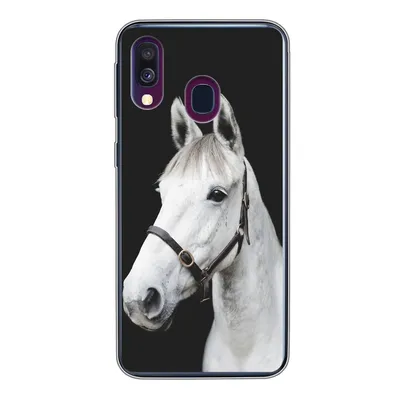 Produktbild von MuchoWow® Handyhülle Schutzhülle Hülle für Samsung Galaxy A40 Pferd - Halfter - Weiß Silikon Softcase Handy Hülle - Handy-Tasche